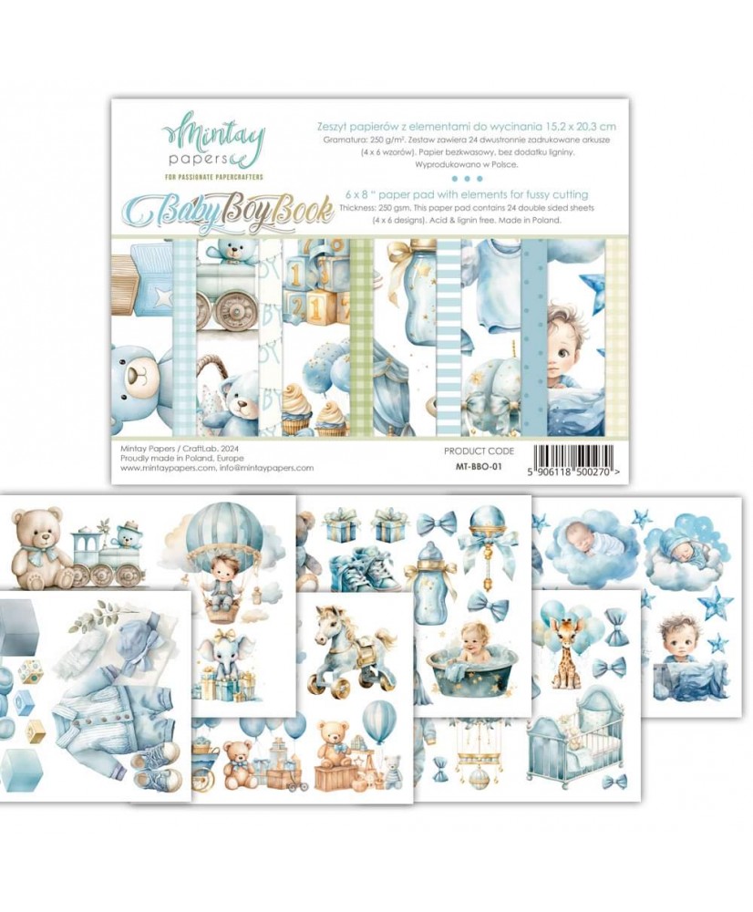 6 x 8 Book - elements for cutting - Baby Boy