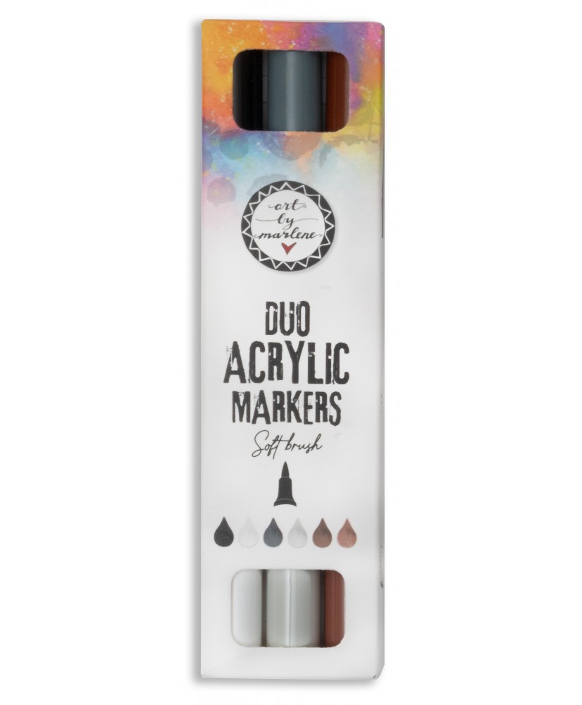 ABM Duo acrylic markers Browns 3Pc