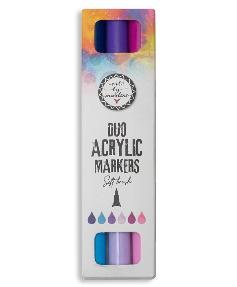 ABM Duo acrylic markers Purples Essentials 3PC
