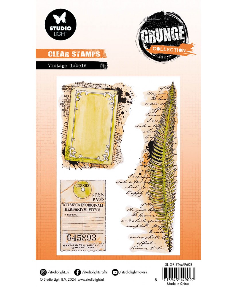 SL Clear stamp Vintage labels Grunge Collection