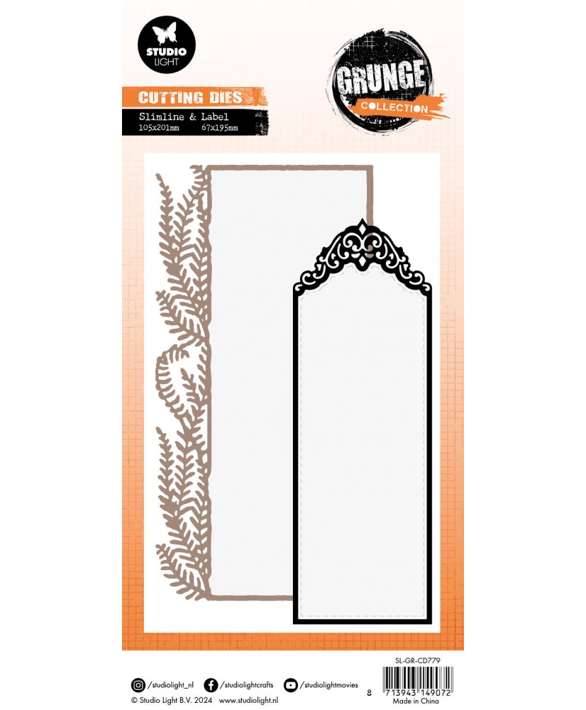 Cutting die Slimline & label Grunge Collection