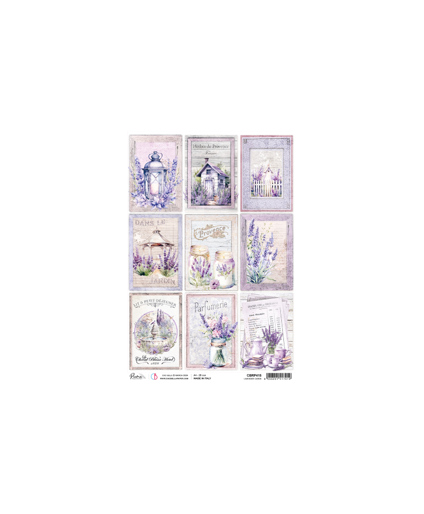 Rice Paper A4 Lavander Cards