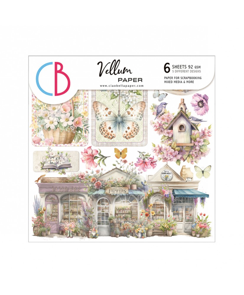 Vellum Flower Shop  Fussy Cut 6x6 6/Pkg