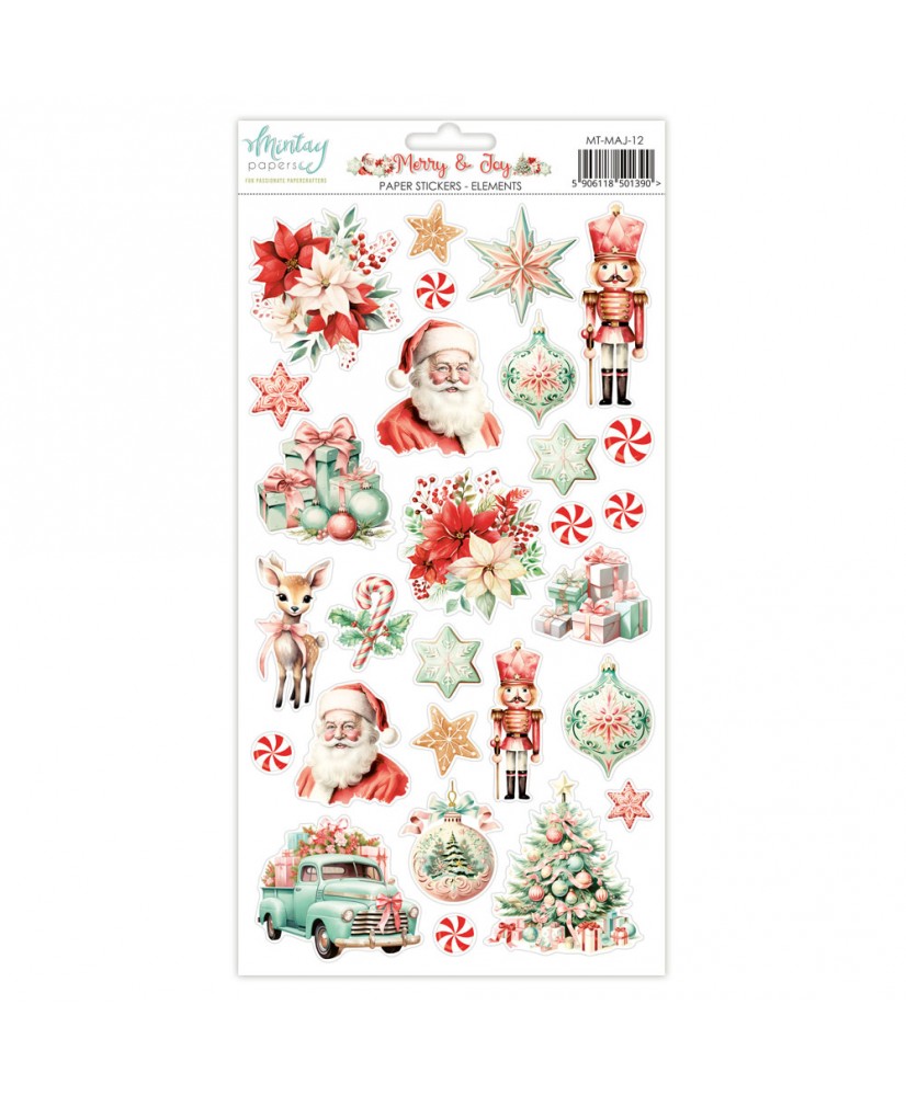 6 x 12 Paper Stickers - Merry & Joy - Elements