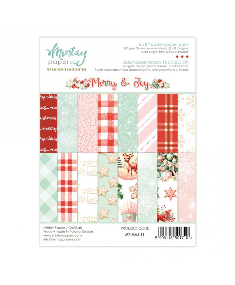 6 x 8 Add-On Paper Pad - Merry & Joy