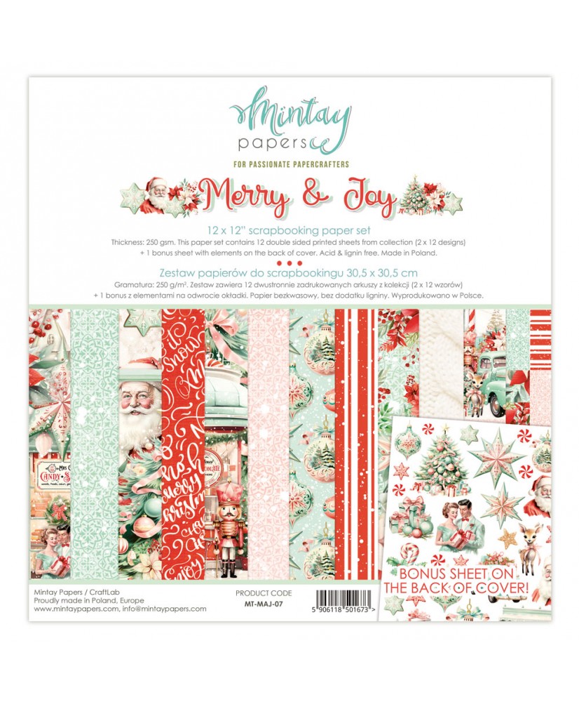 12 x 12 Paper Set - Merry & Joy