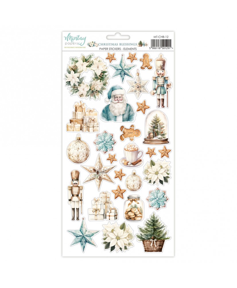 6 x 12 Paper Stickers - Christmas B - Elements