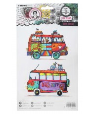 ABM Clear Stamp Hippie busses 2 PC