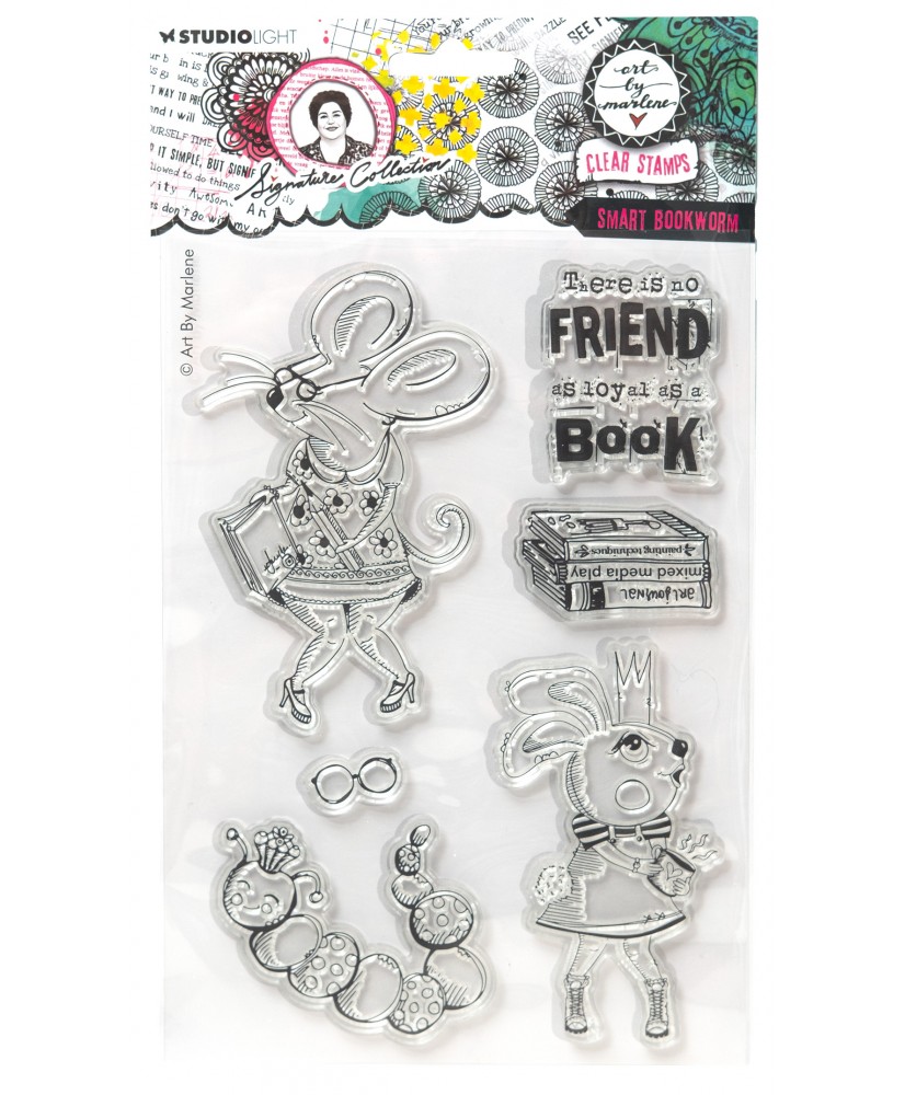 ABM Clear Stamp Smart bookworm 6 PC