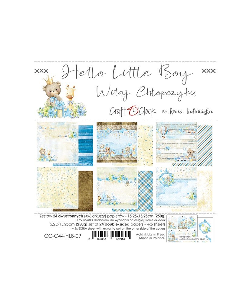 Hallo Little Boy-Set of 15.75x30.5 papers