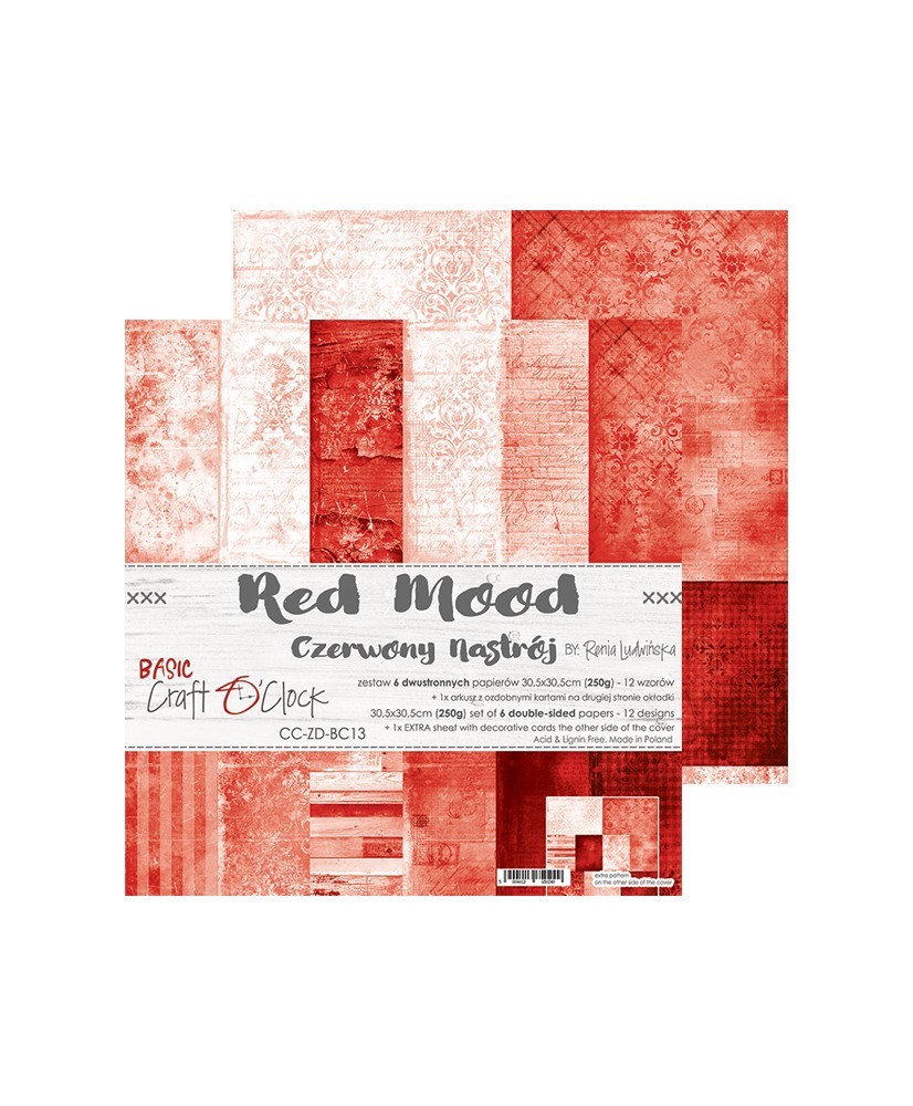 Red Mood - Set Of Papers 12x12