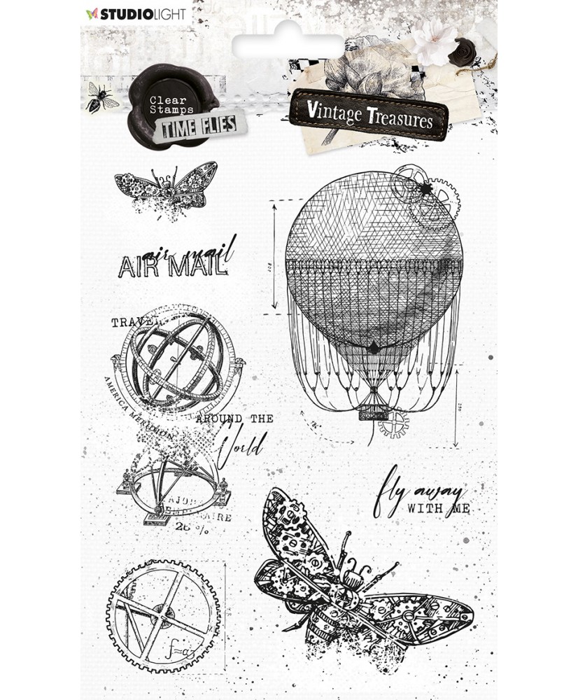 SL Clear stamp Time flies Vintage Treasures