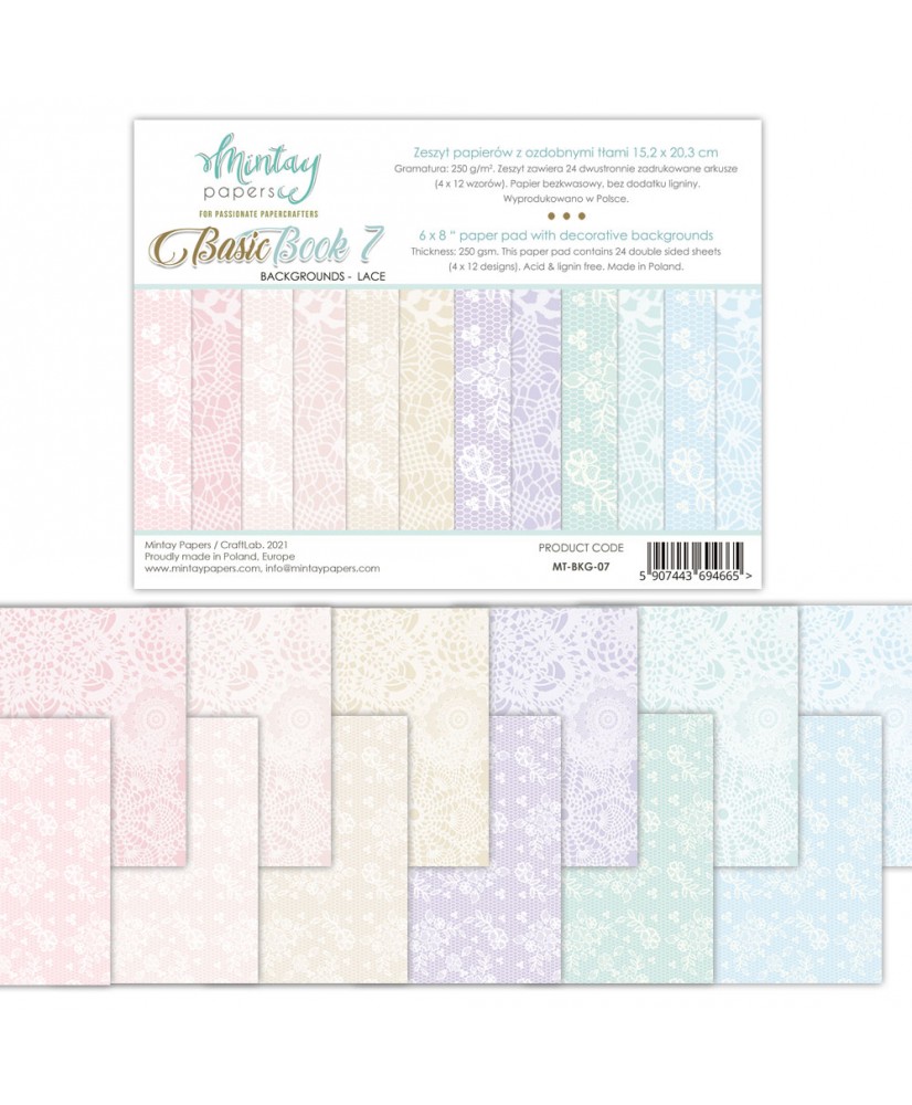 6 x 8 Basic Book - Backgrounds Lace