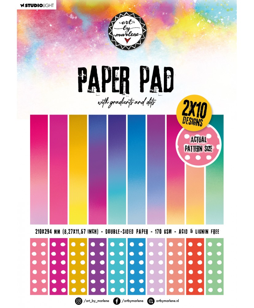 ABM Pattern Paper Pad Gradients and Dots 210x294x8mm