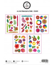 ABM Washi Stickers Sheets Colourful elements