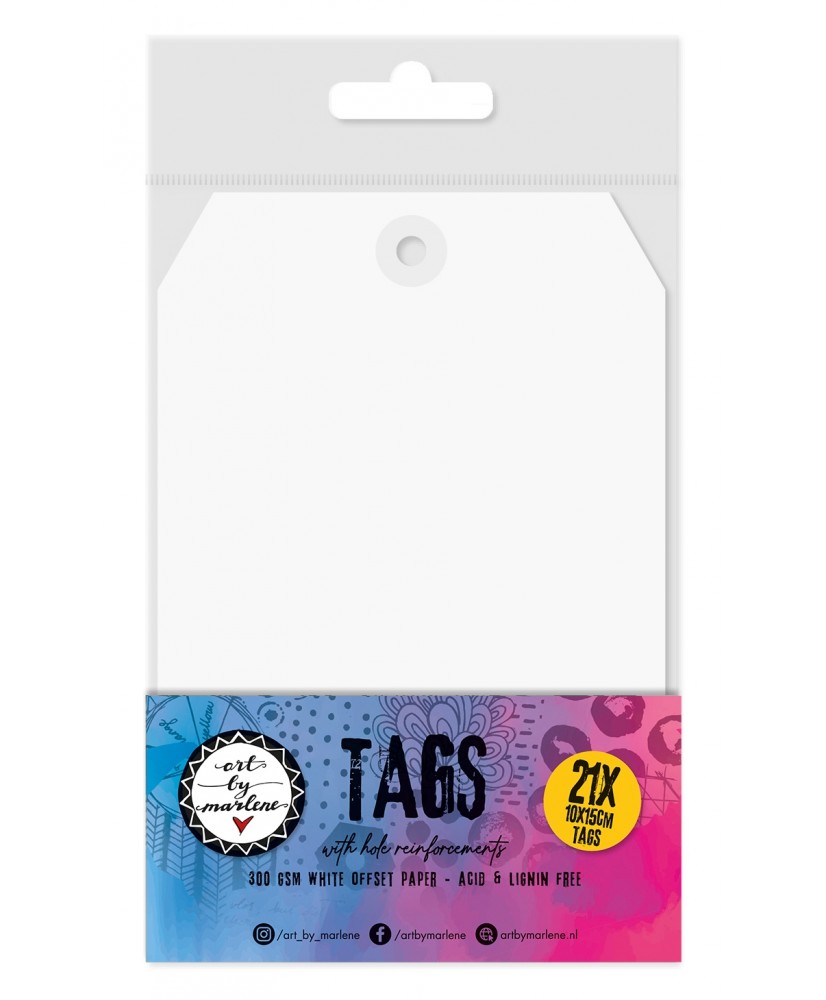 ABM Tags with hole-reinforcements100x150x10mm 21 PC