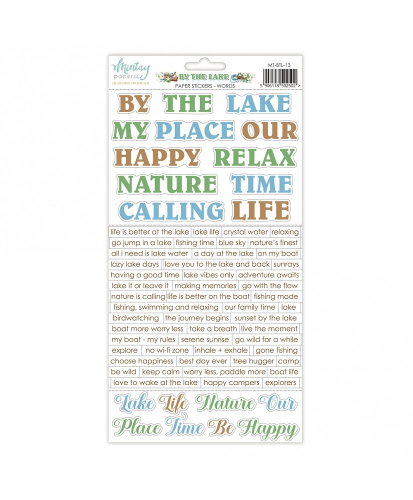 By The Lake 6 x 12 Paper Stickers Words