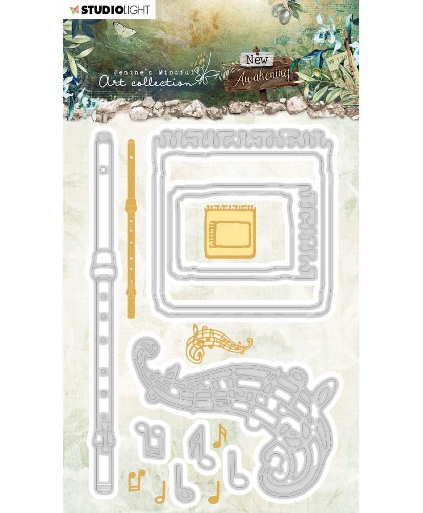 JMA Cutting Die Musical elements & torn notes New Awakening  nr.21