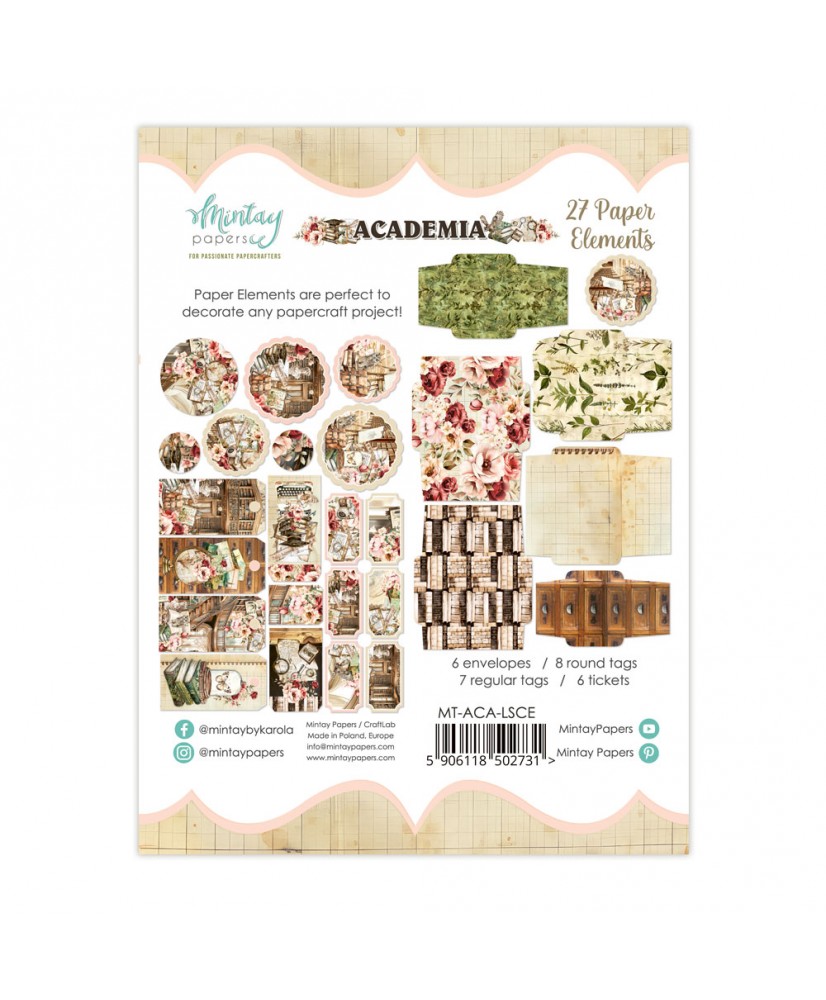 Academia Paper Elements - Academia, 27 pcs
