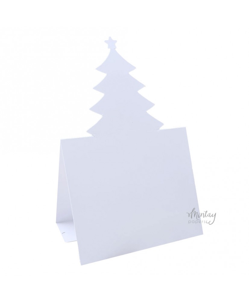 Mintay Basic - Christmas Tree Card Base - WHITE