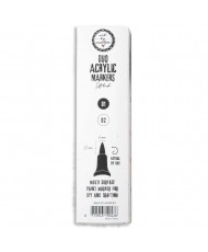 ABM Duo acrylic markers Black and white 3pc