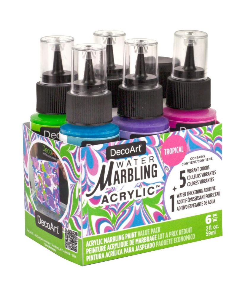 Water Marbling Paint Tropical 6ct 2oz