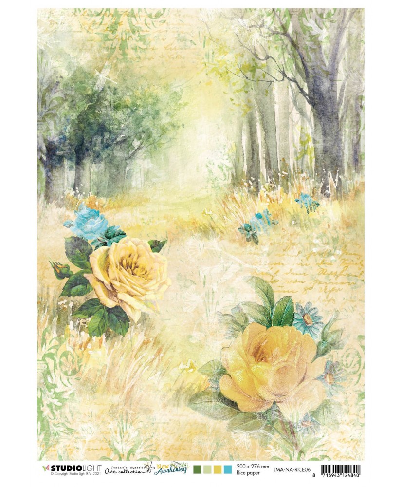 JMA Rice paper Forest road & roses New Awakening  nr.06