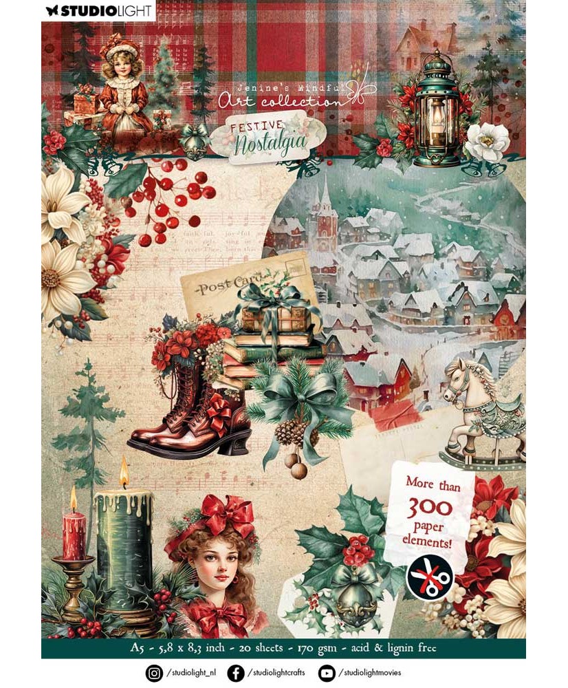 JMA Die-cut Paper Pad Paper elements Festive Nostalgia