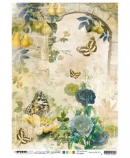 JMA Rice paper Arch w. roses & Butterflies New Awakening nr.12