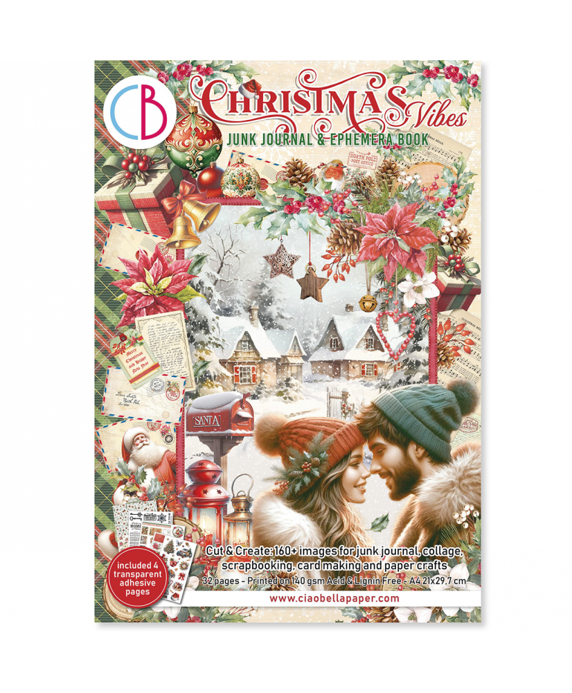 Christmas Vibes Junk journal Ephemera Book  A4 34pg (Pre-Order)