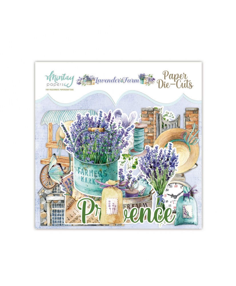 Lavender Farm Paper Die-Cuts  53 pcs