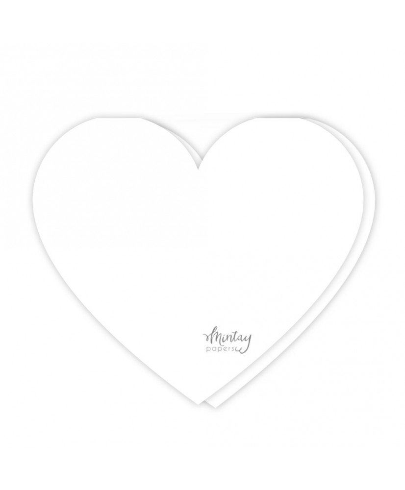 PRE ORDER Mintay Basic - Heart Card Base - WHITE, 5 pcs