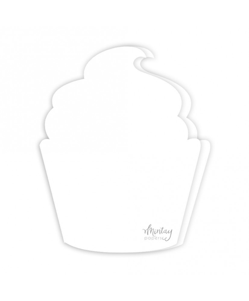 PRE ORDER Mintay Basic - Cupcake Card Base - WHITE, 5 pcs