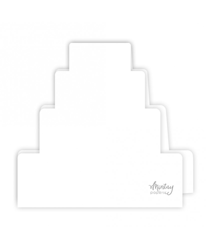 PRE ORDER Mintay Basic - Birthday Cake Card Base - WHITE, 5 pcs