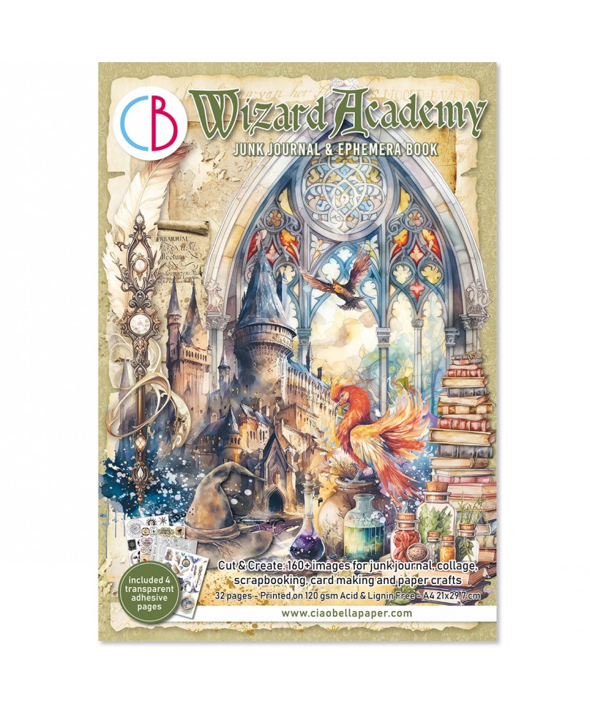 Junk Journal Ephemera Book Wizard Academy A4 32/Pkg - Pre-order