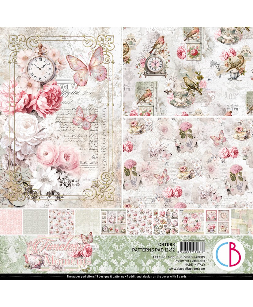 Timeless Moments Patterns Pad 12"x12" 8/Pkg