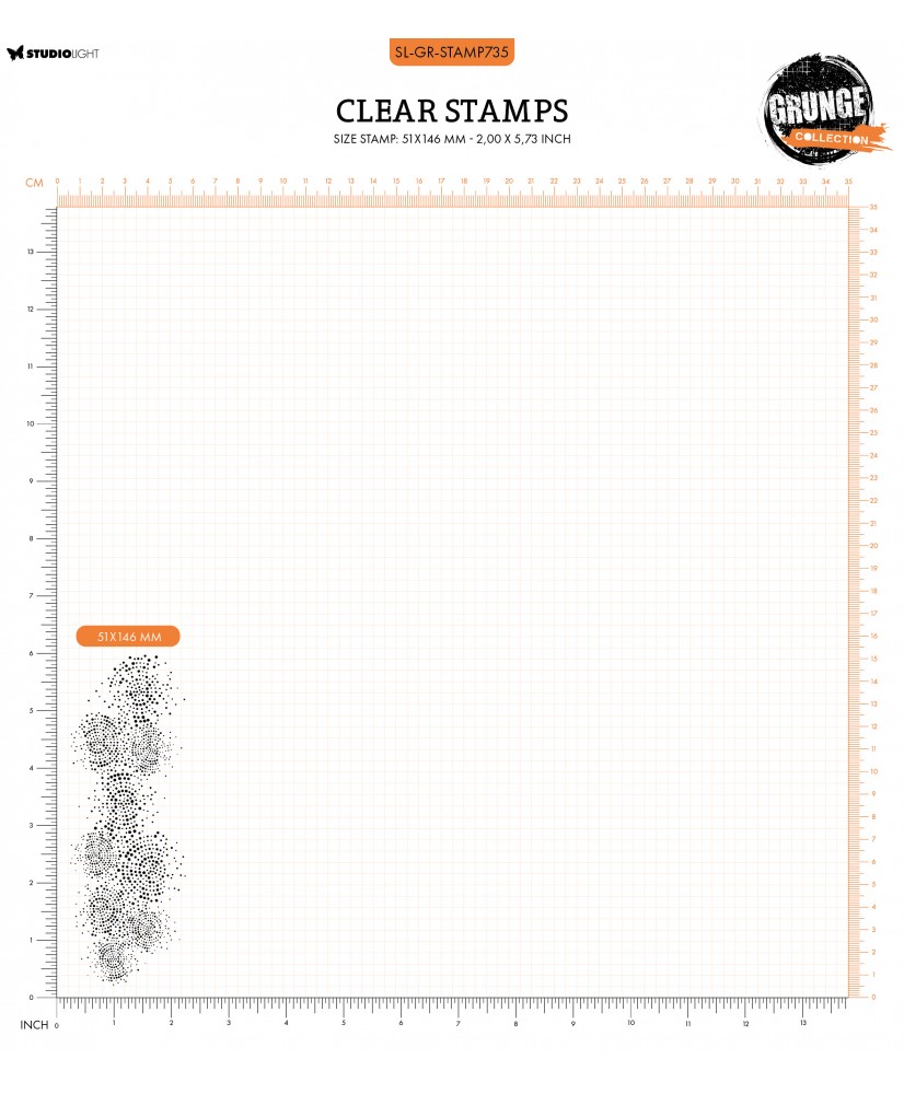 SL Clear Stamp Dotted Circles Grunge Collection 51x146x3mm 1PC