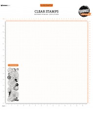 SL Clear Stamp Gear background Grunge Collection 51x146x3mm 1PC