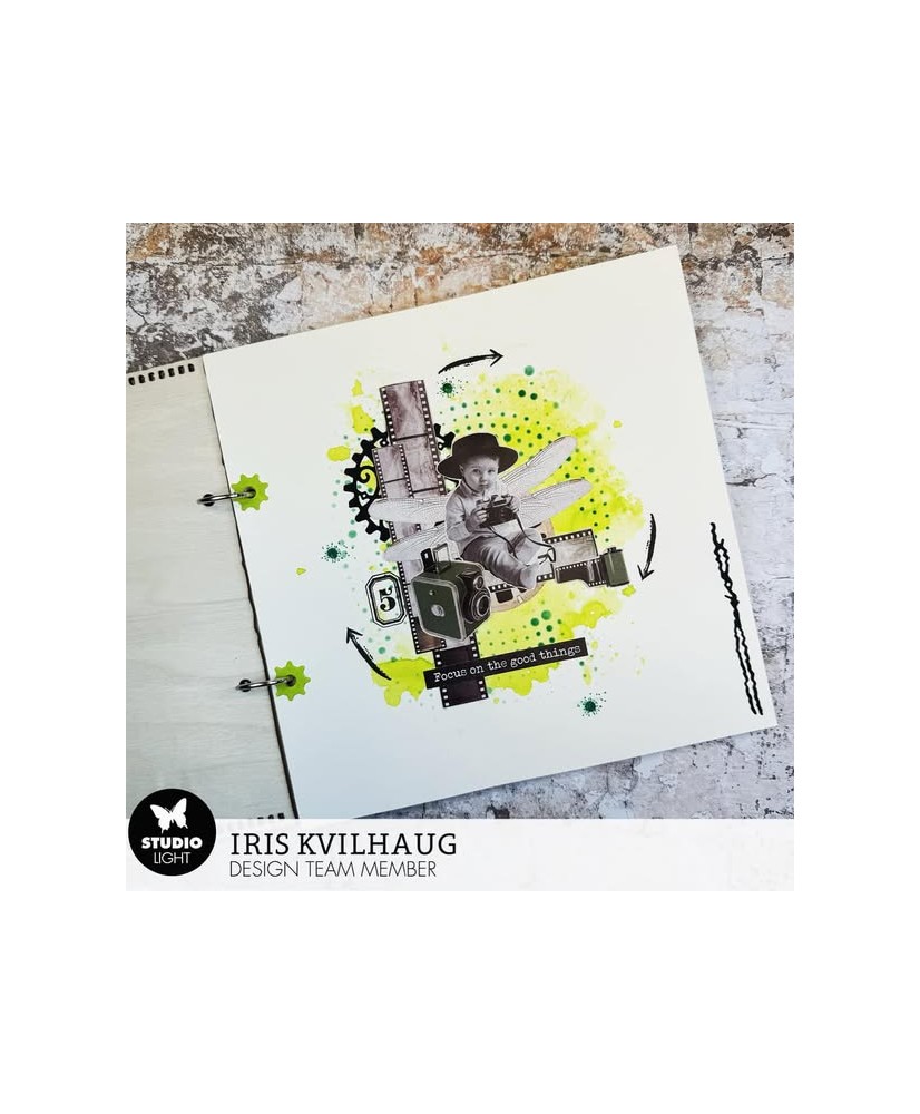 SL Clear Stamp Inspire Happiness Grunge Collection 93x136x3mm 14PC