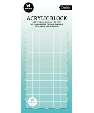 SL Acrylic stamp block for clear and cling stamps with grid 120x120x8mm