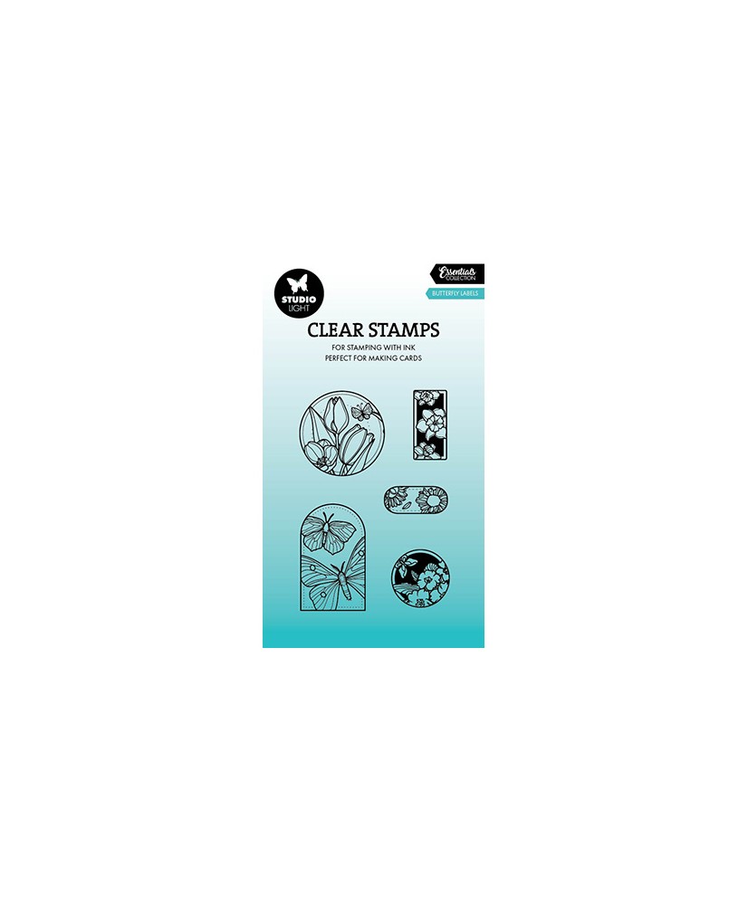 SL Clear stamp Spring labels Essentials 74x105x3mm 5PC