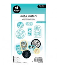 SL Clear stamp Spring labels Essentials 74x105x3mm 5PC