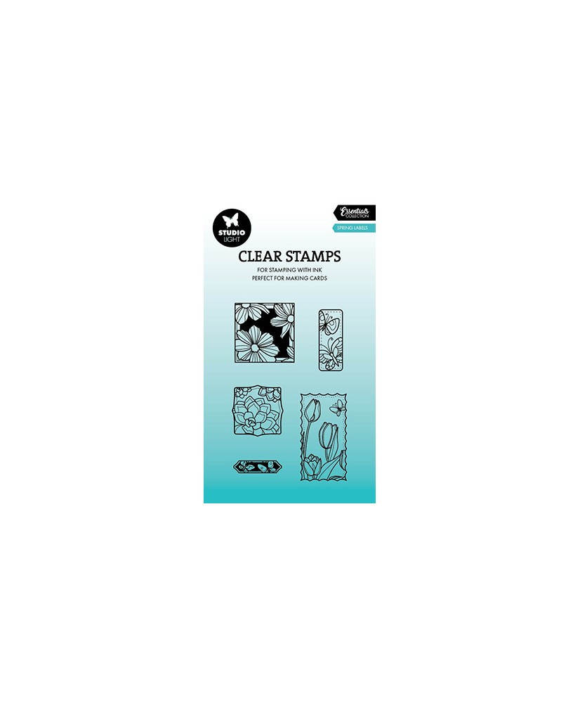 SL Clear stamp Spring labels Essentials 74x105x3mm 5PC