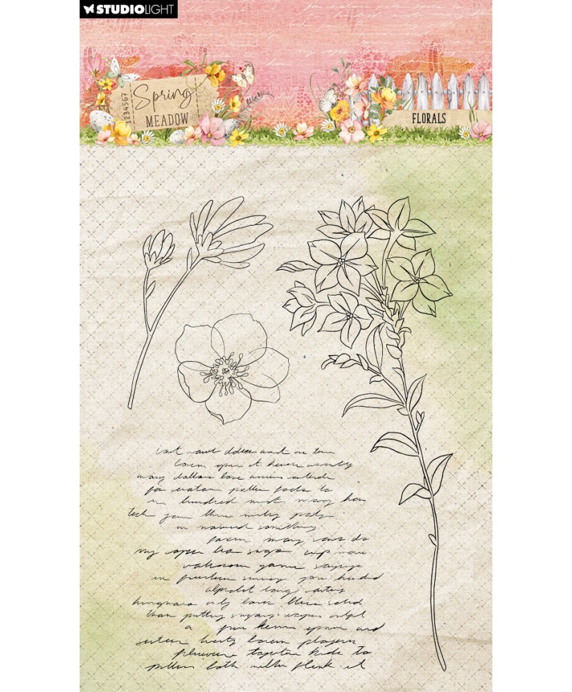 SL Clear Stamp Florals Spring Meadow 93x136x3mm 4PC