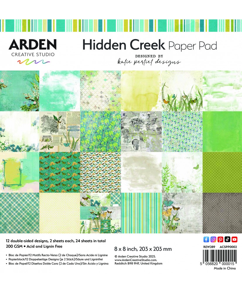 Hidden Creek Paper Pad 8x8inc 24sh