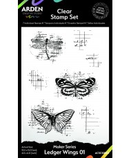 Maker Series Ledger Wings Clear Stamp Set 7pcs