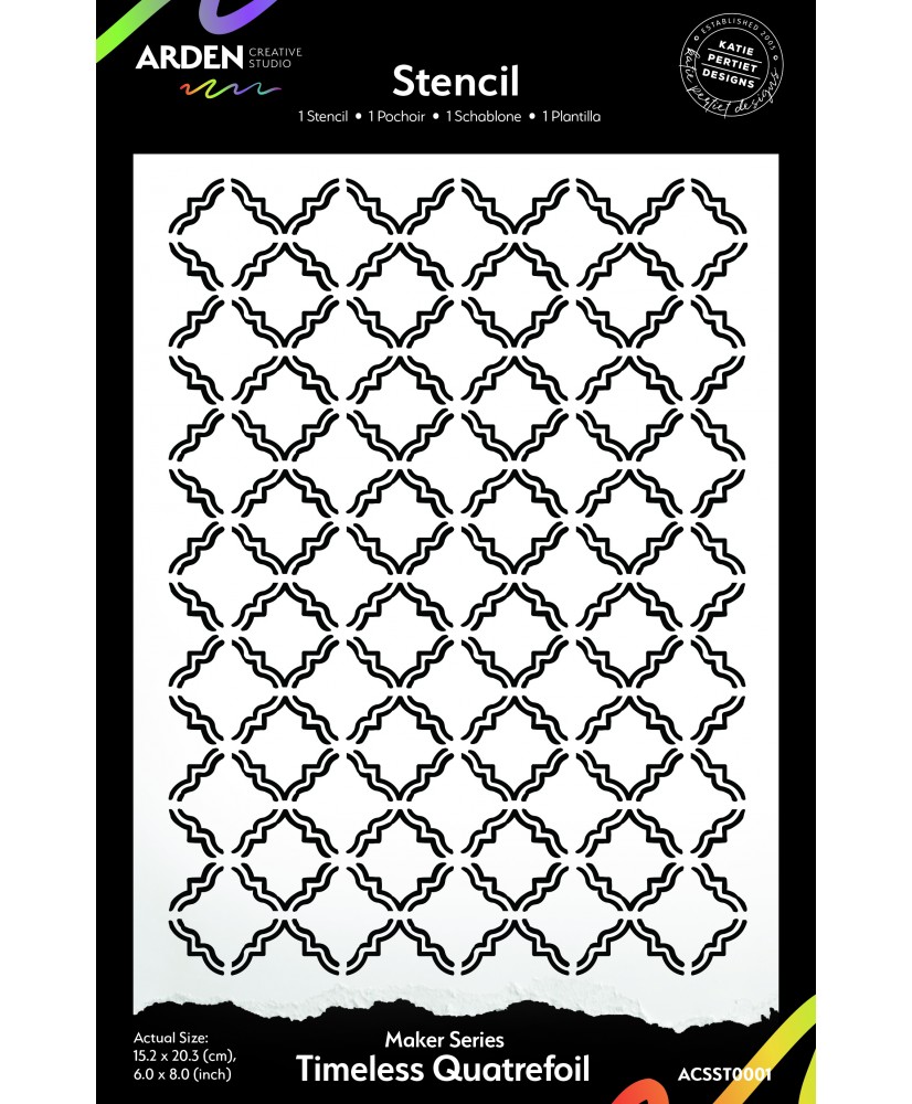 Maker Series Timeless Quatrefoil Stencil 15.2x20.3cm