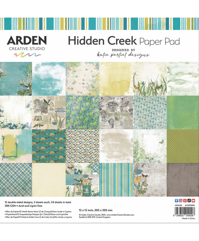 Hidden Creek Paper Pad 12x12inc 24sh