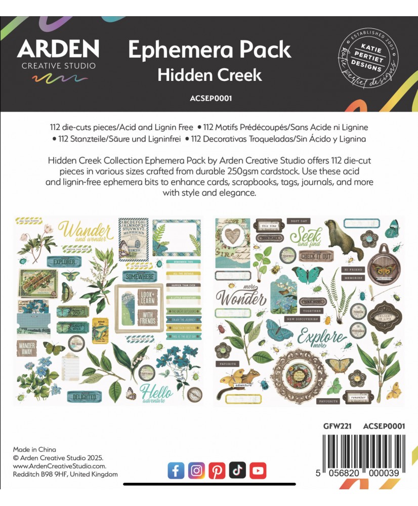 Hidden Creek Ephemera Pack 112pcs