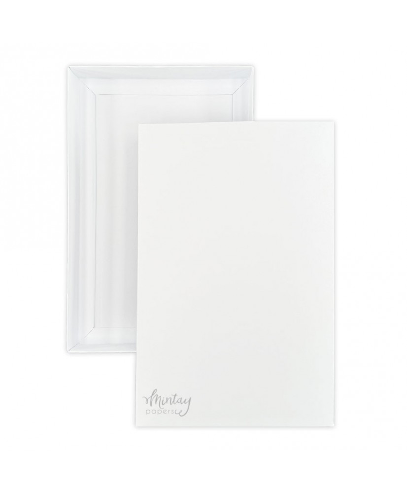 Card Box Base - Rectangle 2  - WHITE, 3 pcs